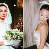 Ariana Grande diện váy cưới tối giản lấy cảm hứng từ Audrey Hepburn