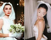 Ariana Grande diện váy cưới tối giản lấy cảm hứng từ Audrey Hepburn