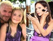 Harper Beckham mặc váy ren tím lilac giá nghìn đô giống mẹ