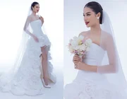 Hoa hậu Phạm Hương xinh đẹp trong BST váy cưới từ NTK Lê Thanh Hoà