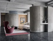 Căn penthouse thiết kế tối giản với vật liệu thô mộc