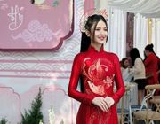 Nhan sắc xinh đẹp của cô dâu Chu Thanh Huyền trong lễ ăn hỏi với Quang Hải