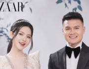 Bà xã cầu thủ Quang Hải mặc đầm cưới nào trong bộ ảnh cưới?