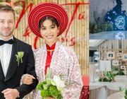Đám cưới Minh Tú và chồng Tây gây "choáng" với không gian phủ đầy hoa trắng, đậm chất làng quê Việt