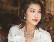 Hoa Hậu Đoàn Thiên Ân hoá tiểu thư tài phiệt với thời trang Lê Thanh Hòa