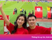 Vợ chồng Đỗ Mỹ Linh sang Thái Lan cổ vũ tuyển Việt Nam