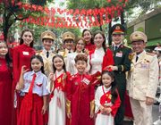 Hoa hậu Tiểu Vy, Lương Thùy Linh, Bảo Ngọc đồng diễn “Khí phách Việt Nam” tại sự kiện A80