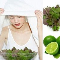 xông mặt bằng lá tía tô