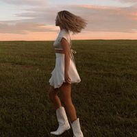 white cow-boy boots