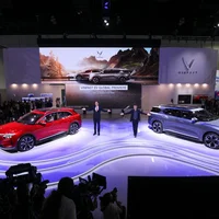 Cận cảnh VinFast VF-E35 và VF-E36 đang ra mắt tại Los Angeles Auto Show 2021