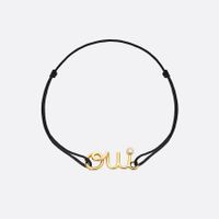 Oui Bracelet Yellow Gold, Diamond and Black Cord | DIOR