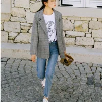 quần jean + blazer