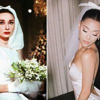 Ariana Grande diện váy cưới tối giản lấy cảm hứng từ Audrey Hepburn