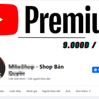 Một trang Facebook rao bán gói gói YouTube Premium với giá chỉ 9.000 đồng/tháng.