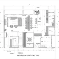 Mặt bằng bố trí nội thất tầng một.