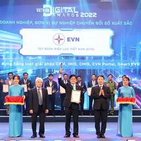 Lãnh đạo EVN nhận Giải thưởng “Doanh nghiệp chuyển đổi số xuất sắc Việt Nam” năm 2022 (ảnh tư liệu)