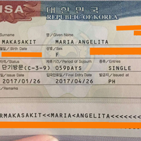 Mẫu visa Hàn Quốc