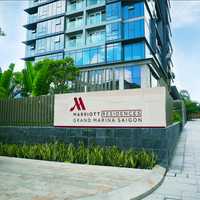 Cổng chính vào Khu căn hộ hàng hiệu Marriott Residences tại tòa Lake. Ảnh: Marriott