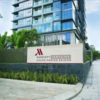 Cổng chính vào Khu căn hộ hàng hiệu Marriott Residences tại tòa Lake. Ảnh: Marriott