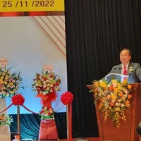 ông Vũ Đức Giang Chủ tịch Hiệp hội Dệt May Việt Nam phát biểu tại sự kiện