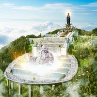 Đại tượng Phật Di Lặc bằng đá sa thạch trên núi Bà Đen