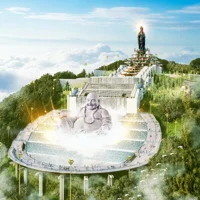 Đại tượng Phật Di Lặc bằng đá sa thạch trên núi Bà Đen