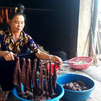 Thịt gác bếp của đồng bào Thái vào vụ Tết