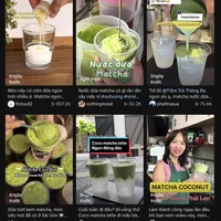 nước dừa kem matcha