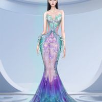 Miss Earth Malaysia 2021 mặc đầm Nguyễn Minh Tuấn tại LHP Cannes 2024