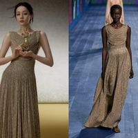 Địch Lệ Nhiệt Ba, nữ thần vàng ròng trong Dior Haute Couture