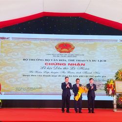 Thanh Hoá: Đón nhận Di sản văn hóa phi vật thể quốc gia Lễ hội đền thờ Lê Hoàn