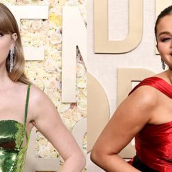 Thảm đỏ "Quả Cầu Vàng": Taylor Swift mặc đồ Gucci, Selena Gomez diện váy đỏ độc lạ