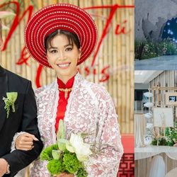 Đám cưới Minh Tú và chồng Tây gây "choáng" với không gian phủ đầy hoa trắng, đậm chất làng quê Việt