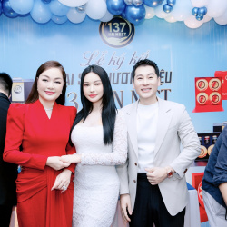 Hoa hậu Hoàng Thanh Nga diện váy đỏ nổi bật tại sự kiện