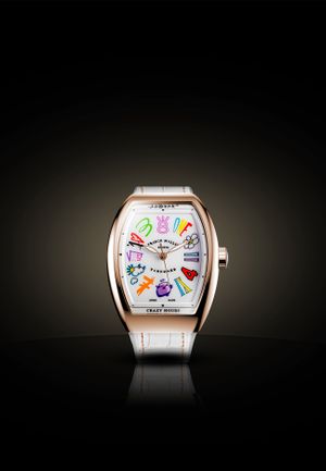 FRANCK MULLER TRÌNH LÀNG ĐỒNG HỒ VANGUARD LADY CRAZY HOURS JISBAR KẾT HỢP CÙNG NGHỆ SĨ JISBAR