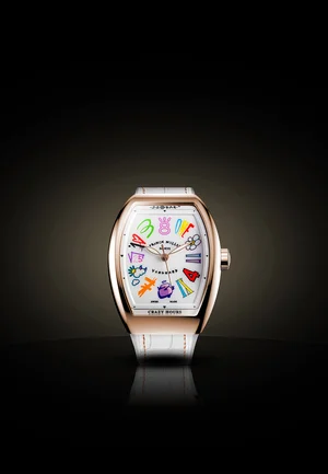 FRANCK MULLER TRÌNH LÀNG ĐỒNG HỒ VANGUARD LADY CRAZY HOURS JISBAR KẾT HỢP CÙNG NGHỆ SĨ JISBAR