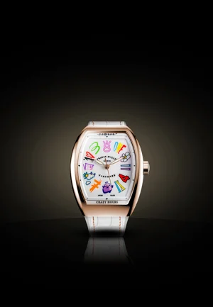 FRANCK MULLER TRÌNH LÀNG ĐỒNG HỒ VANGUARD LADY CRAZY HOURS JISBAR KẾT HỢP CÙNG NGHỆ SĨ JISBAR