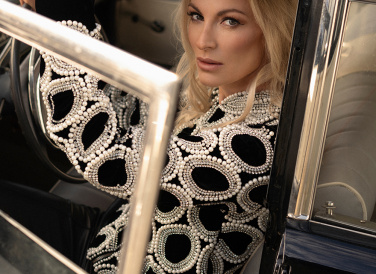 Model: Olessia Sibiriakova. Photo: Gustavo Granados. Velvet bomber jacket, The Confessional Showroom Miami. Leather pants, Tom Ford.