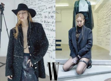 Không chỉ mặc gợi cảm khi quảng cáo nội y, Jennie cũng từng xuất hiện trên tạp chí W Korea trong các thiết kế của Chanel với cách phối táo bạo. Áo ren hay chiếc áo khoác ngoài hờ hững là điểm nhấn cho những diện mạo này (Ảnh: W Korea).
