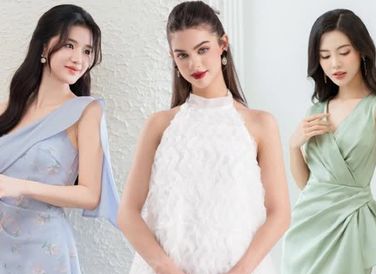 Thiết kế đầm váy hoa lệch vai của TIELA phù hợp với những cô nàng có style tiểu thư, ngọt ngào. 