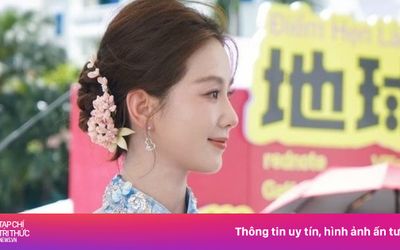 Lưu Thi Thi chụp ảnh trên đường phố Hà Nội