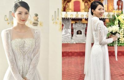 Cận cảnh set áo cưới hơn 100 triệu đồng của vợ Phan Mạnh Quỳnh