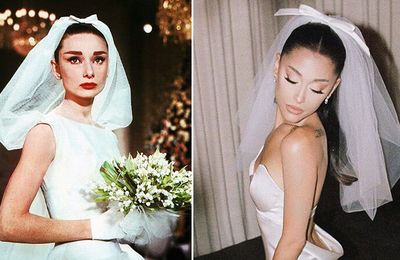 Ariana Grande diện váy cưới tối giản lấy cảm hứng từ Audrey Hepburn