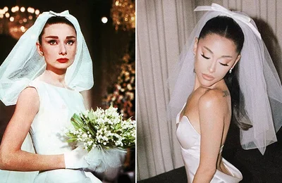Ariana Grande diện váy cưới tối giản lấy cảm hứng từ Audrey Hepburn
