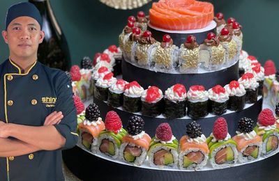 Tự tay làm một chiếc bánh sinh nhật sushi - Tưởng không dễ mà dễ không tưởng