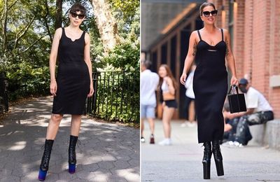 Cô gái đi dạo với mẫu giày cao 20 cm giống Lady Gaga