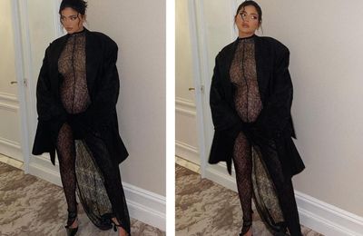 Thời trang đầm bầu xuyên thấu của nữ triệu phú Kylie Jenner