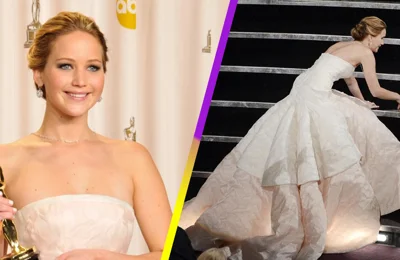 Jennifer Lawrence và cú ngã viral trên chiếc váy trăm tỷ 10 năm trước