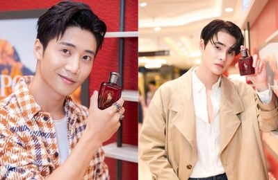 Nhâm Phương Nam và Tôn Kinh Lâm trong buổi ra mắt của Polo Red Parfum