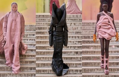 Show diễn Rick Owens Xuân Hè 2024: Sắc hồng huyền ảo từ "chúa tể bóng tối"